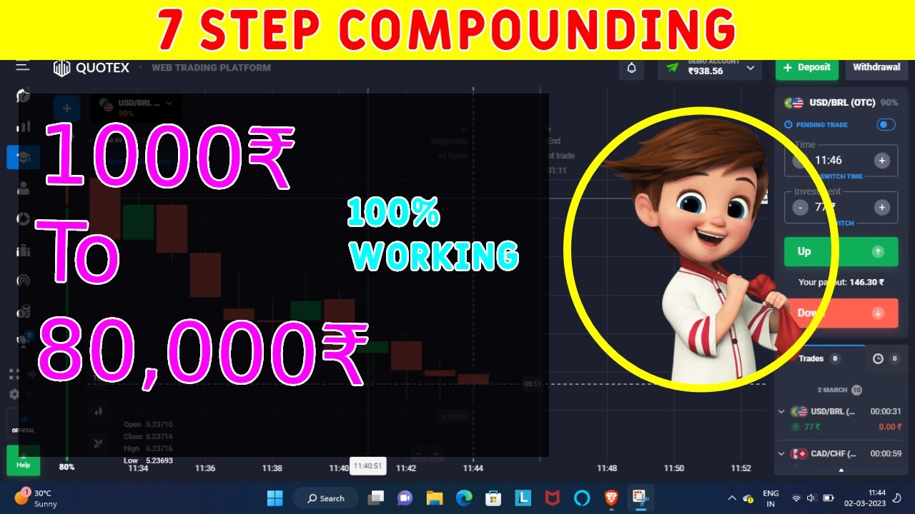 1 000 To 80 000 Quotex Compounding Strategy 100 Working