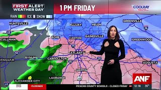 First Alert Forecast: Wintry mix of snow, ice and rain tomorrow across North Georgia