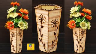 How to make flower vase with popsicle sticks | Flower Pot Diy | Best out of waste Decoration Design