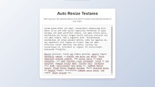 Auto Resize Textarea Using HTML, CSS and JavaScript with Source Code