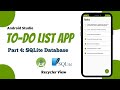 To Do List App Android Studio Tutorial | Part 4 - SQLite Database | The Penguin Coders