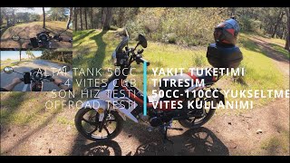 Altai Tank 50cc Cub Motosiklet | 110cc yükseltme | Titreşim - Yakıt | Offroad - Performans Testi |4k