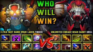 WHO WILL WIN? Between Ultra Fast Hands Spam Laser Tinker Vs. Unlimited Enrage Bear Ursa | DOTA 2