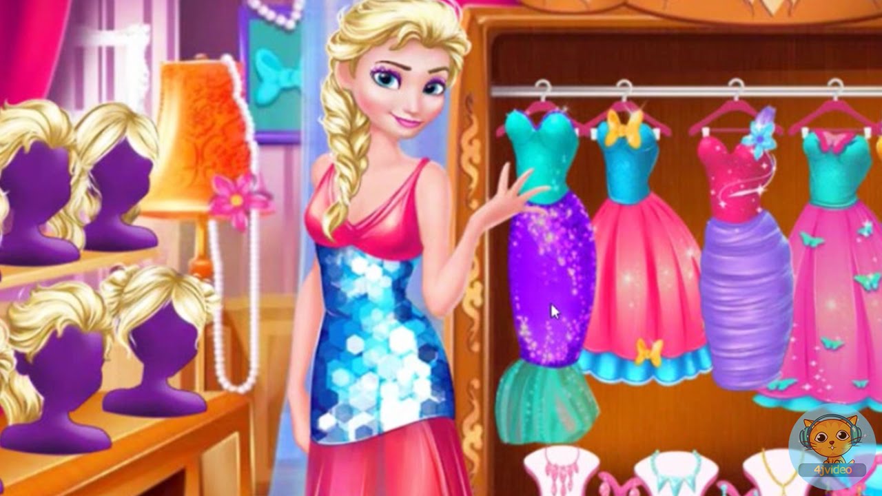 Elsa Find And Dress Up - Frozen Movie Games For Kids - 4jvideo - YouTube