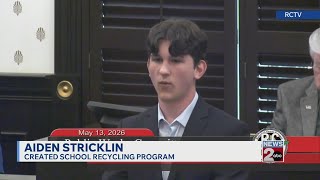 Rutherford County student recognized for recycling program