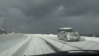 Japan National Route231：rumoi → ishikari[1080p snowy road drive]