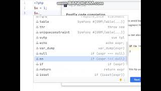 Postfix code completion | PhpStorm