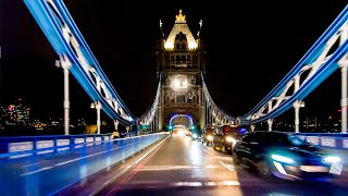 London 4K💂Driving Downtown London on Tower Bridge💂Central London Night Drive