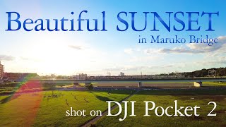 [4K] shot on DJI Pocket 2 - Beautiful SUNSET！丸子橋からの夕日が綺麗すぎたので沈むまで撮影しました。ASMR