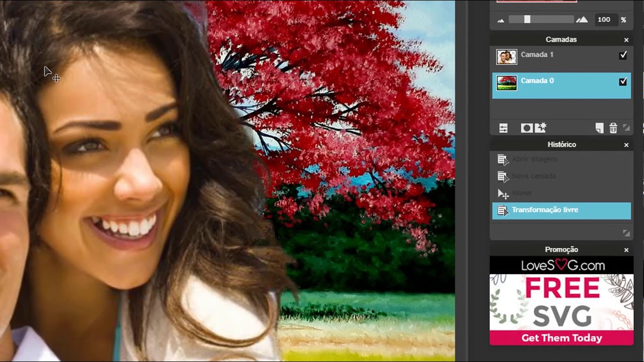 Como Fazer Montagem Com 2 Fotos Usando O Photoshop Online - YouTube