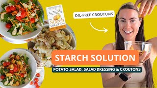 POTATO SALAD, SALAD DRESSING, CROUTONS | OIL FREE, STARCH SOLUTION RECIPES FOR WEIGHT LOSS, WFPB