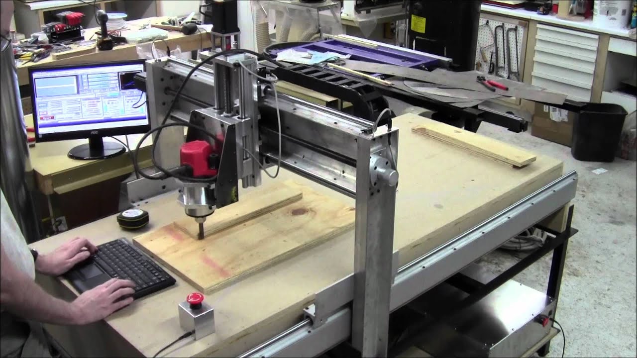 DIY CNC Router Build Day 41 - First Cut - YouTube