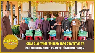 Chùa Giác Tánh (TP.HCM) trao quà Tết Ất Tỵ cho người dân khó khăn tại tỉnh Bình Thuận