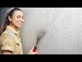 RAKE + PLASTER = SUPER WALL DECOR! interior design ideas for a penny | DIY REPAIRS