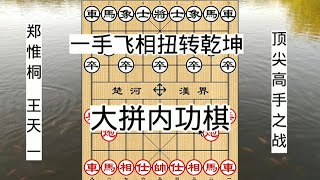 王天一跟郑惟桐大拼内功棋，双方霸王车，关键时刻一手飞相扭转乾