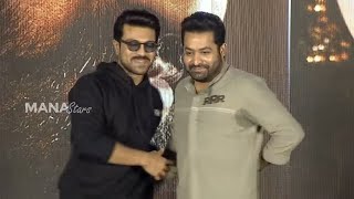 Ram Charan and NTR Funny Moment @ RRR Press Meet | Manastars