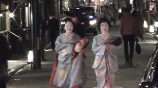 紅葉の京都 \u0026 祇園白川の巽橋を行く芸舞妓さん　2019年　Geiko \u0026 Maiko under the autumn leaves at Gion-Shirakawa (river), Kyoto