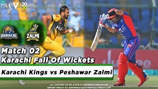 Karachi Fall Of Wickets | Karachi Kings vs Peshawar Zalmi | Match 2 | HBL PSL 5 | 2020|MB2