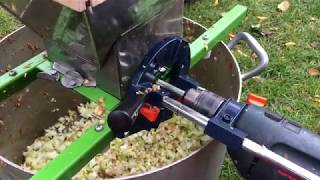 Apple grinder with electric drill