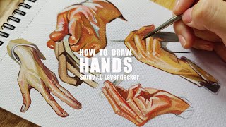 how to draw hands | J.C.Leyendecker painting study