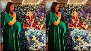 Pregnant Neha Dhupia Special Ganesh Pooja For BABY BOY with husband Angad Bedi