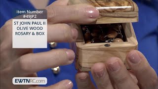 49JP2_ST. JOHN PAUL II - OLIVE WOOD ROSARY AND BOX