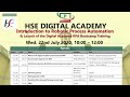 HSE Digital Academy Webinar - Introduction to Robotic Process Automation