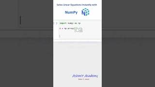 Solve Linear Equations Instantly with NumPy #numpy #numpytutorial #python