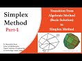 Simplex Method |Part-1| Introduction & Transition from Algebraic to Simplex Method|