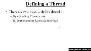 298. Defining a Thread in Java Programming (Hindi)