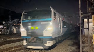 花月園前踏切にて、JR東日本E257系2000番台NA-02編成 回送 通過シーン