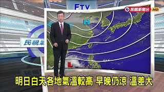 2024/12/10 明日白天各地氣溫較高 早晚仍涼 溫差大－民視新聞