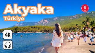 AKYAKA Muğla - Türkiye 🇹🇷 4K Walking Tour | Beach Walk at Aegean Sea