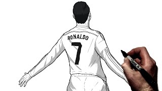 How To Draw Cristiano Ronaldo's Celebration | Step By Step | Soccer/Football