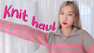 knit haul 🧶 니트 하울 추천 7가지 일주일 코디 | 지금부터 봄까지 입기좋은 데일리룩 \u0026 포멀한 출근룩 \u0026 러블리한 캐주얼룩 \u0026 힙한 스트릿룩 까지 다양한 스타일링