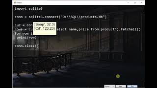 Connect to SQLite database from Python Code | CRUD operations example