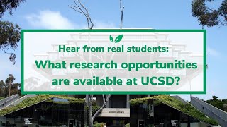 Student Q&A: What research opportunities are available at UC San Diego?