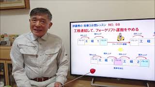 NO.98：工程連結をして、フォークリフト運搬をやめる／伊藤秀の改善３分間レッスン