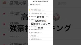 岩手県 高校野球⚾️強豪校ランキング2024（独自） #高校野球 #岩手県