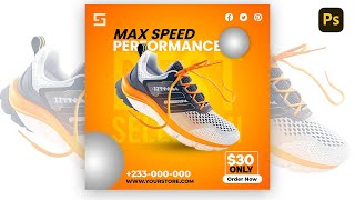 Running Shoes Flyer, Digital flyer design in photoshop 2022