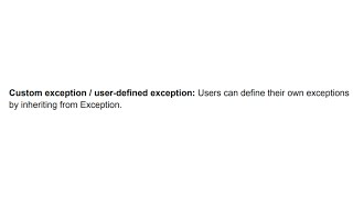 4 Custom exception user-defined exception