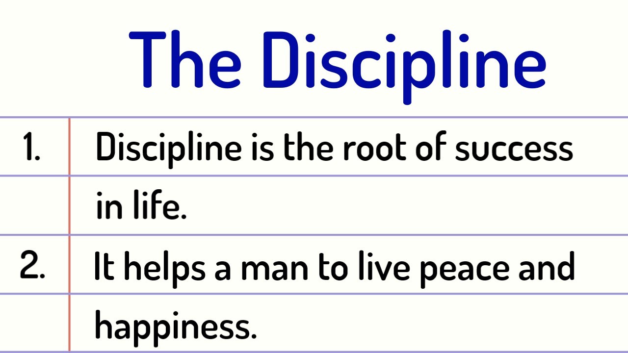 Discipline Essay 10 Lines || Discipline Essay In English - YouTube