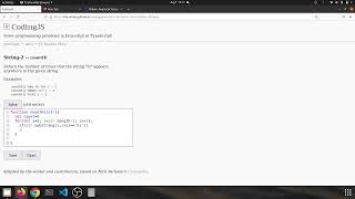 String 2 countHi Javascript solution