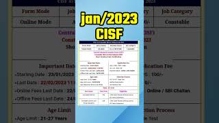 CISF driver vacancy 2022 || #latest #shorts #viral