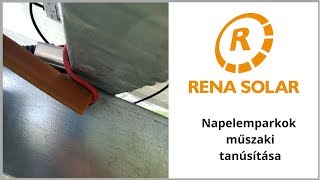 RENA Solar - napelempark műszaki tanúsítás