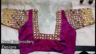 Latest Maggam Work With Full Sleeves Blouse Design 2017