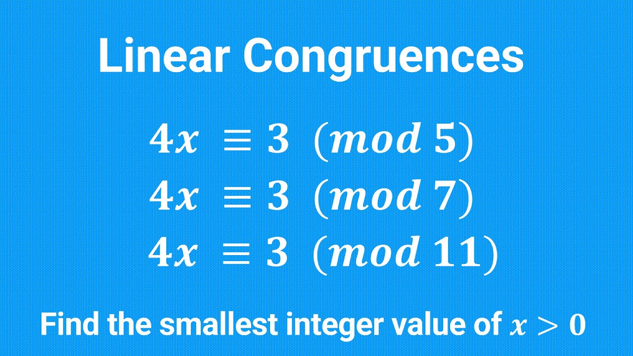 Linear Congruence Examples At Alexander Hickson Blog