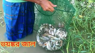 বন্যার পানিতে রিং জাল দিয়ে মাছ ধরা |‎ @Man VS Fishing