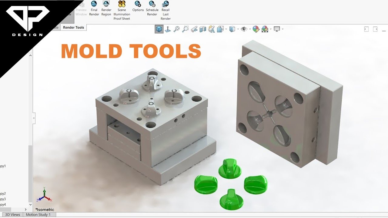 Solidworks Mold Design Tutorial In 3 Minutes | Solidworks Mold Tools ...