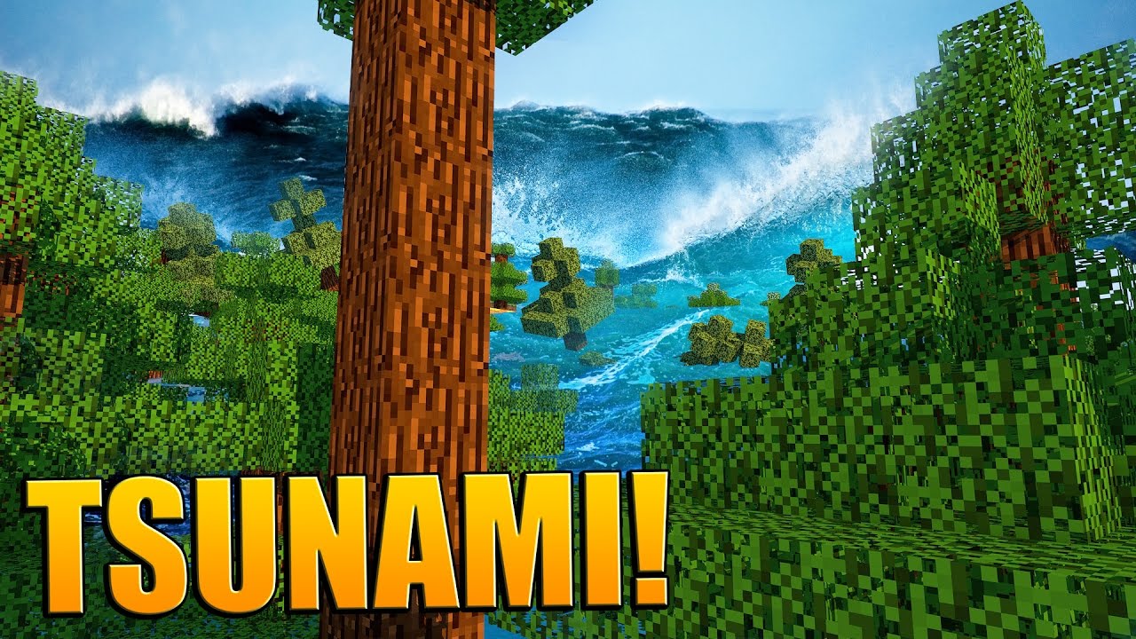 MINECRAFT MOD : TSUNAMI 100% REALISTA!! (APOCALYPTIC BUCKET) - YouTube